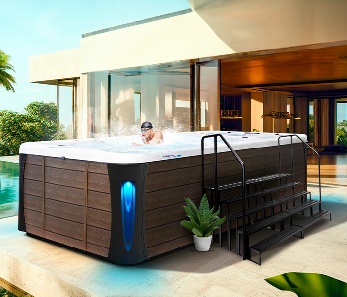 Calspas hot tub being used in a family setting - Santarosa
